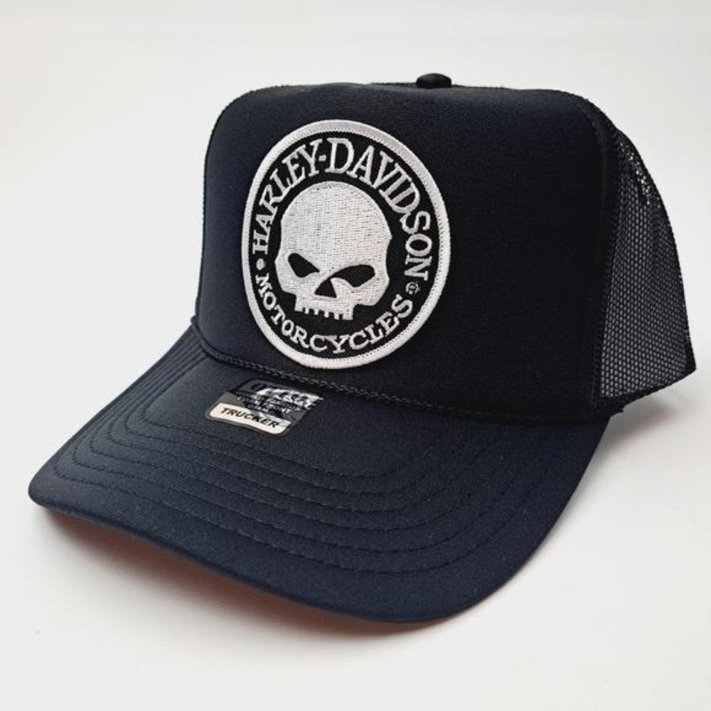 Harley Davidson Embroidered Patch Foam Trucker Mesh Snapback Cap Hat Willie G